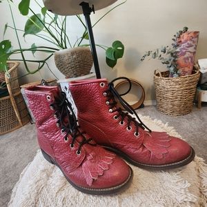 Handmade in Mexico RED Ranch style ankle boots